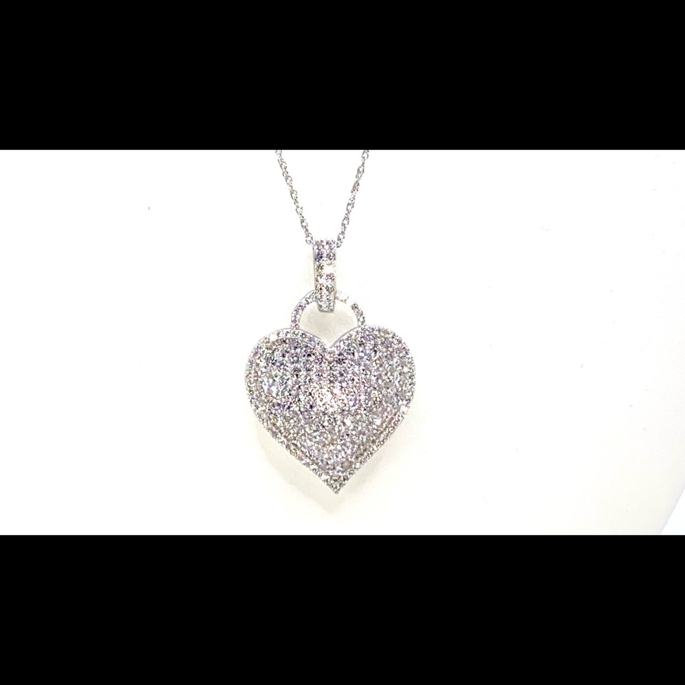 Valentine’s Day ❤️ Lab-Created White Sapphire Heart Pendant Necklace
